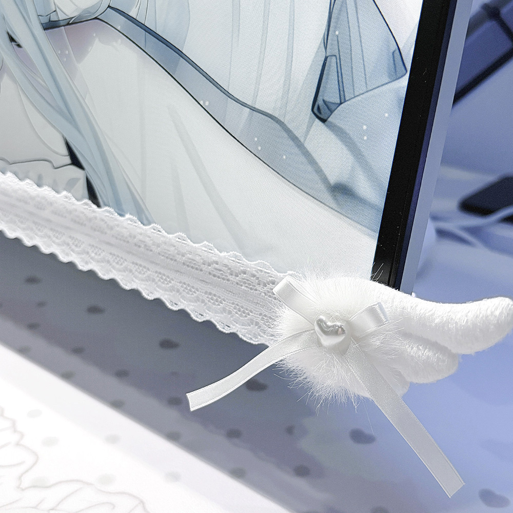 Korean Desk Setup - New Screen Decor White Lace Monitor
