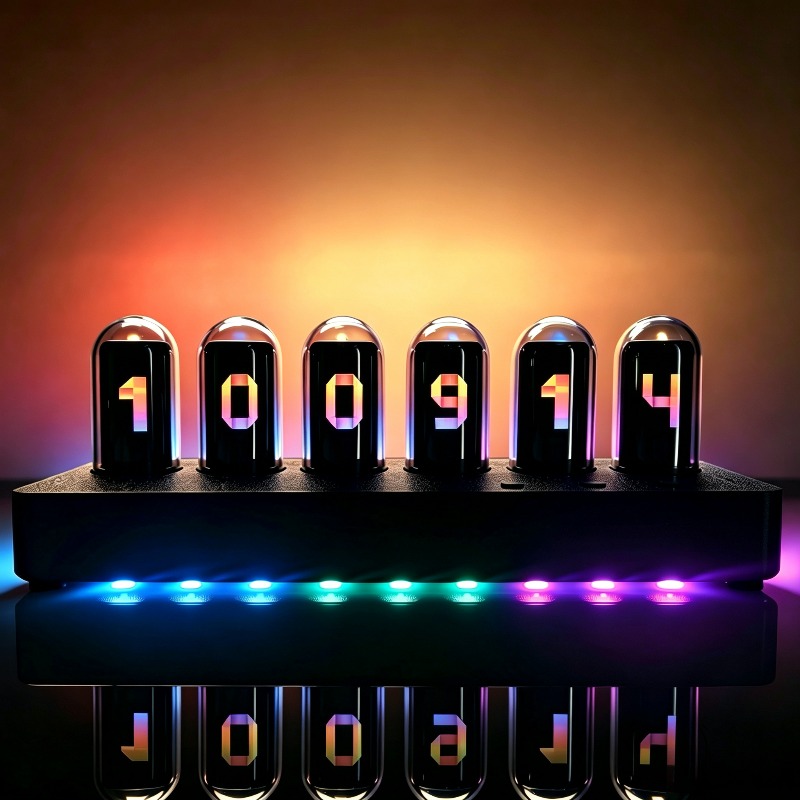 Desk Setup Artist - IPS‑Simulated Nixie Tube Clocks Minimalist Artistic