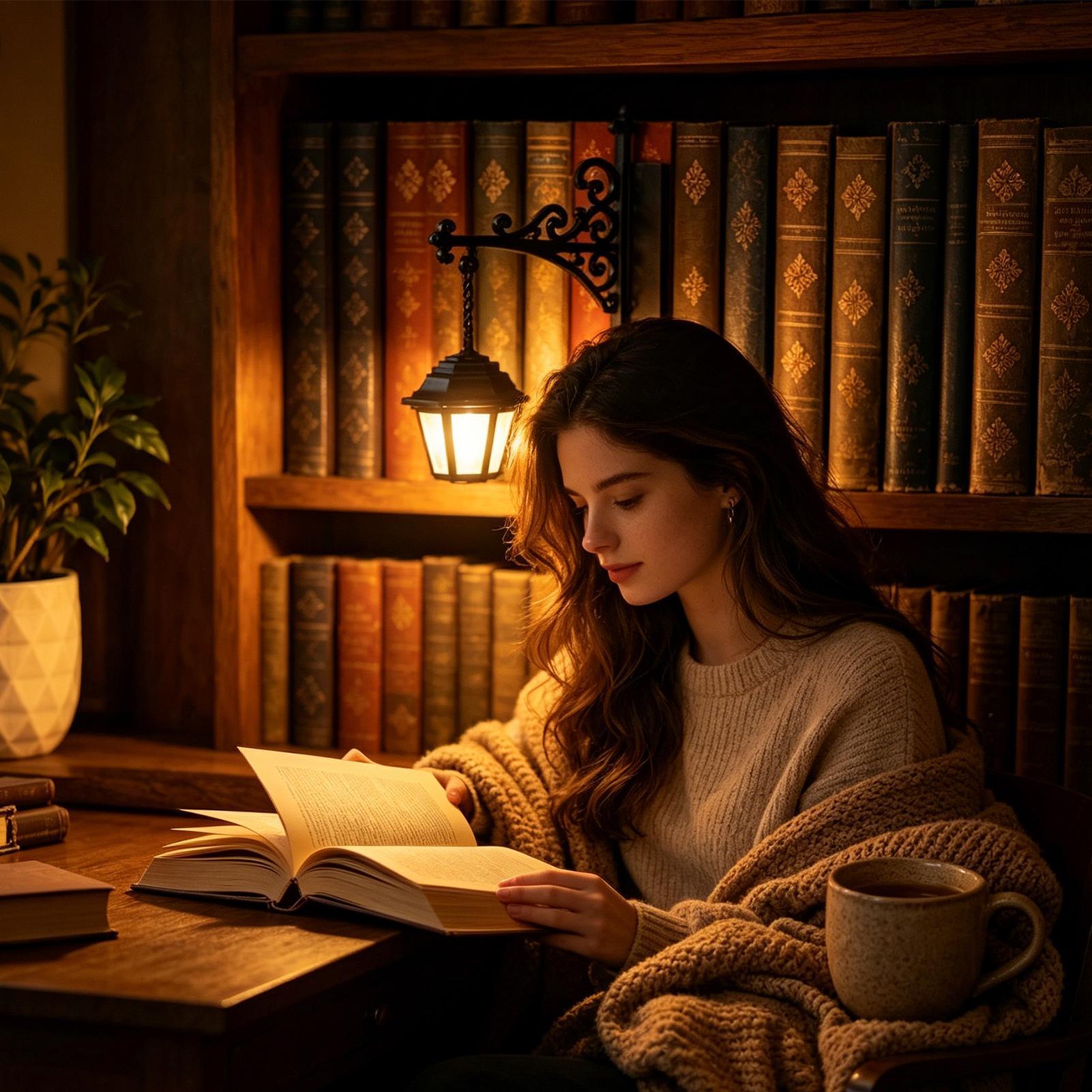 Bookshelf Library Lantern Deco - огляд і ціна Desk Setup Vintage