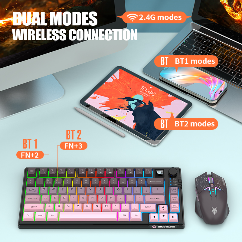Dual-Mode 2.4G Bluetooth Wirel - огляд і ціна Desk Setup Keyboard
