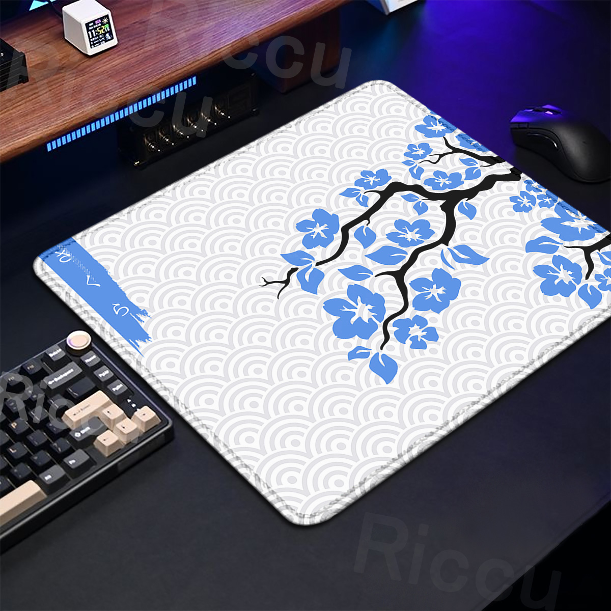 Purple Sakura Table Pad Gaming - огляд і ціна Korean Desk Setup