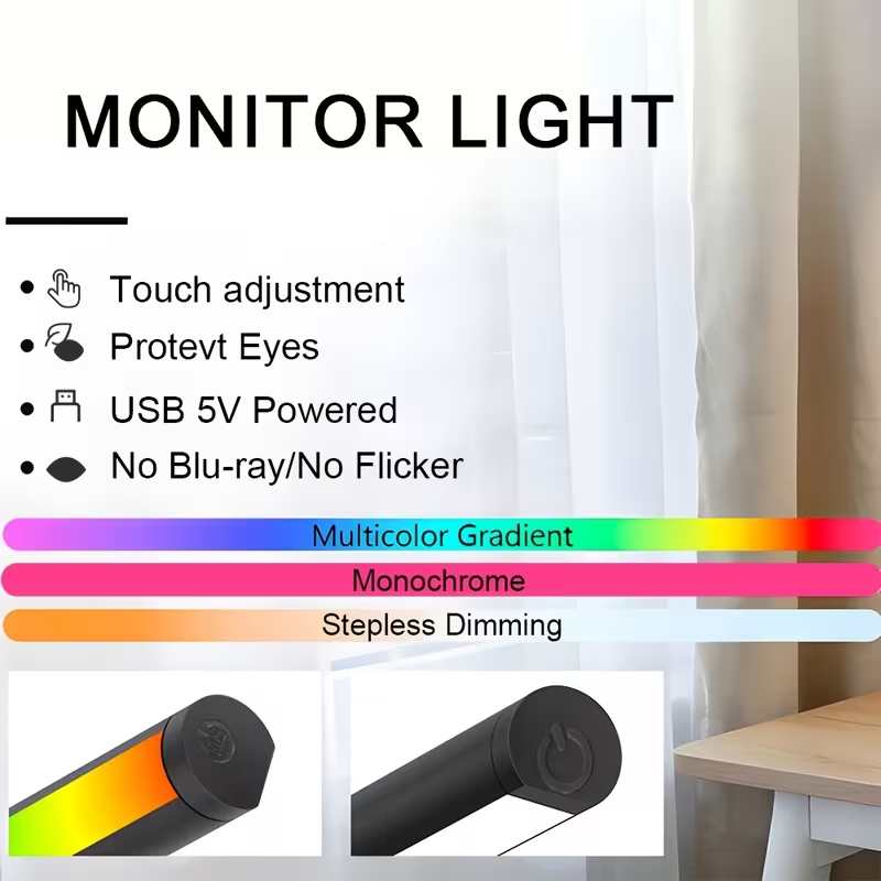 LED Monitor Light Bar 30cm 40c - огляд і ціна Setup Desk Monitor