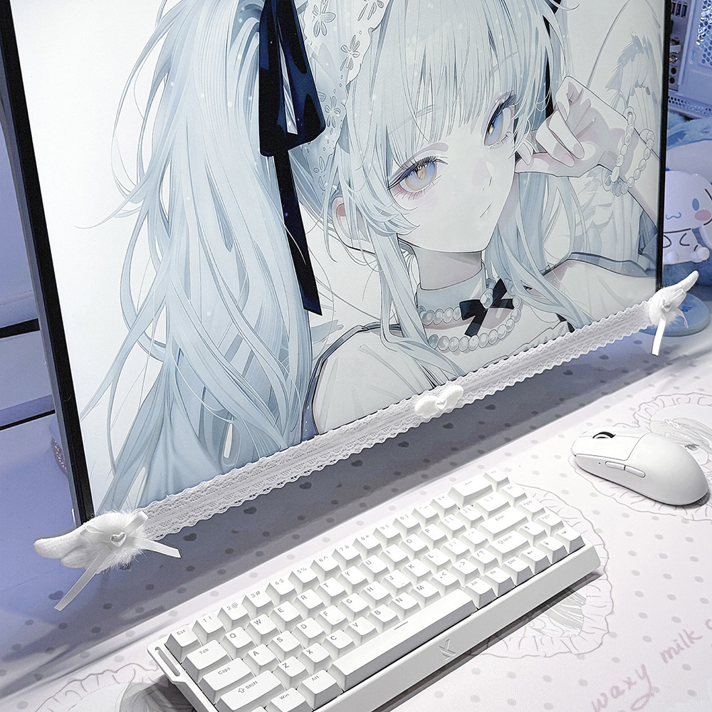 New Screen Decor White Lace Mo - огляд і ціна Korean Desk Setup