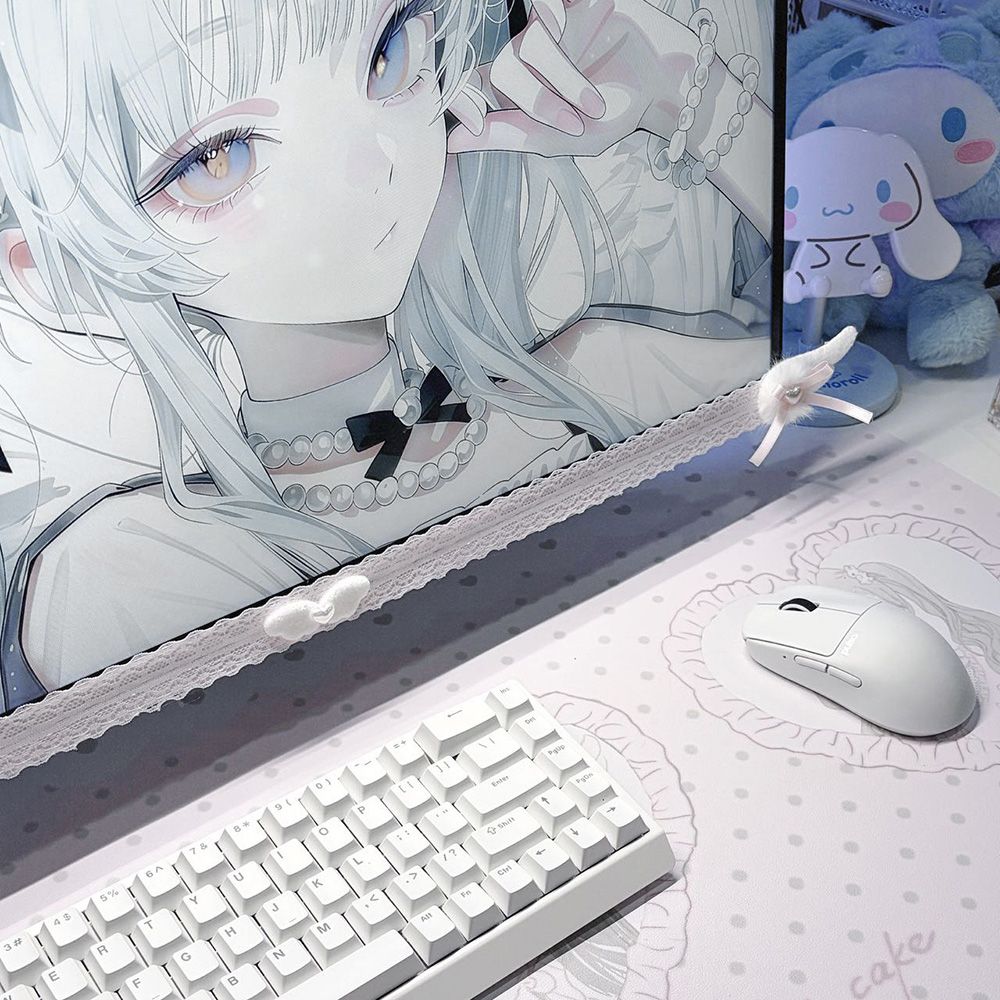 New Screen Decor White Lace Mo - огляд і ціна Korean Desk Setup