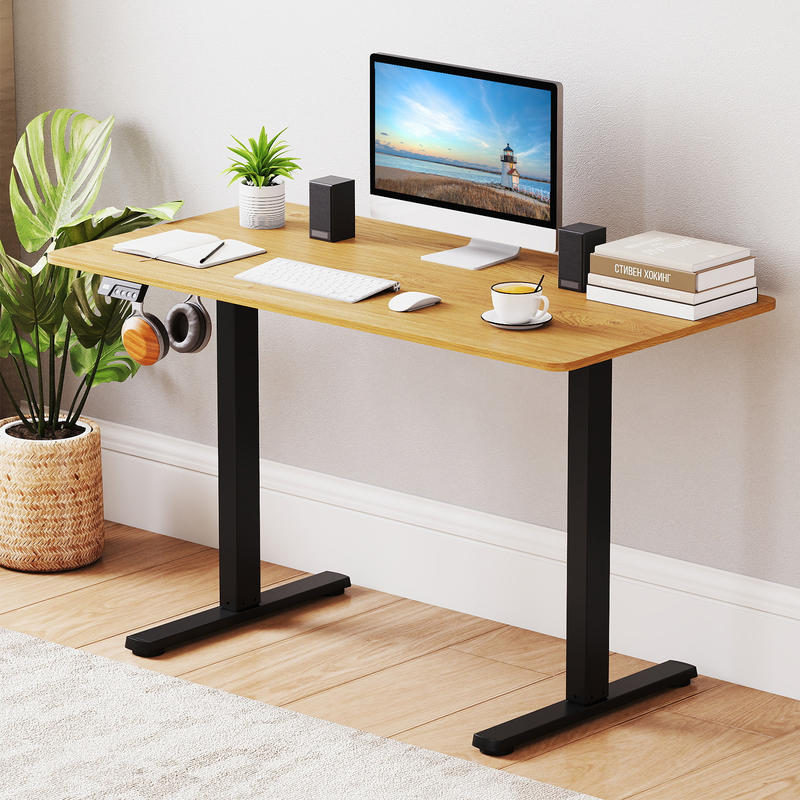 Electric Standing Desk Frame,  - огляд і ціна Desk Setup Black And Wood