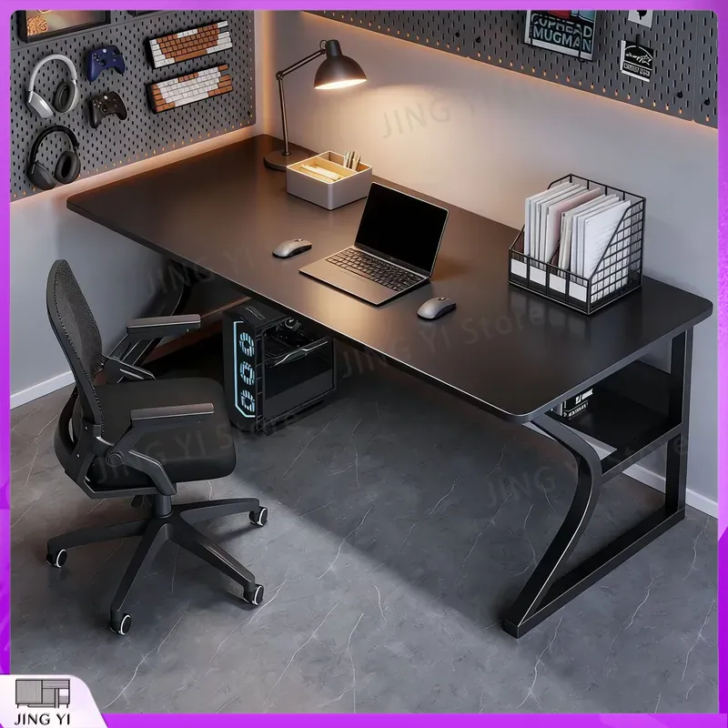 Black Gaming Desk for Esports  - огляд і ціна Desk Setup Black And Wood