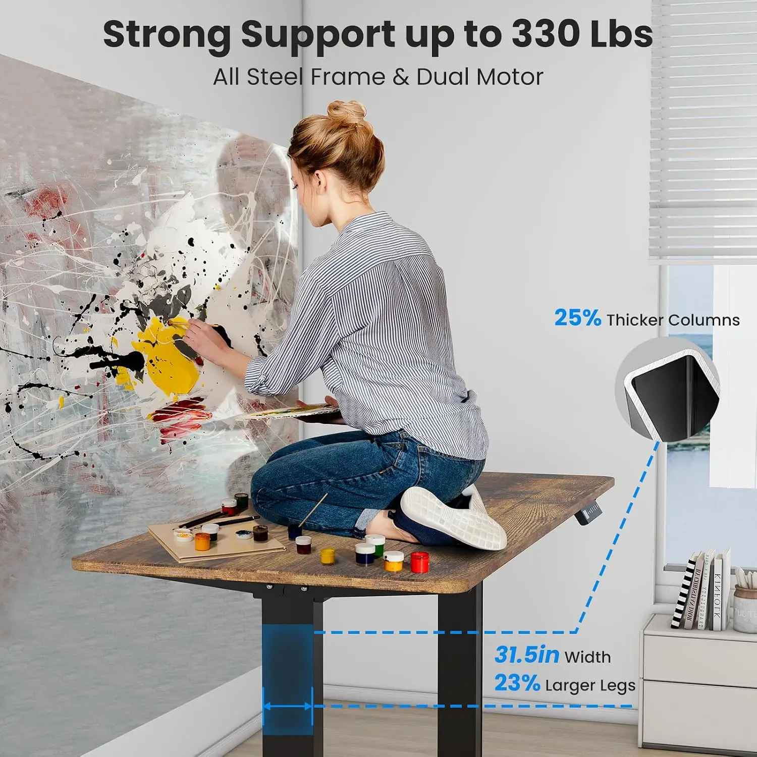 Dual Motor Standing Desk Frame - огляд і ціна Desk Setup Height