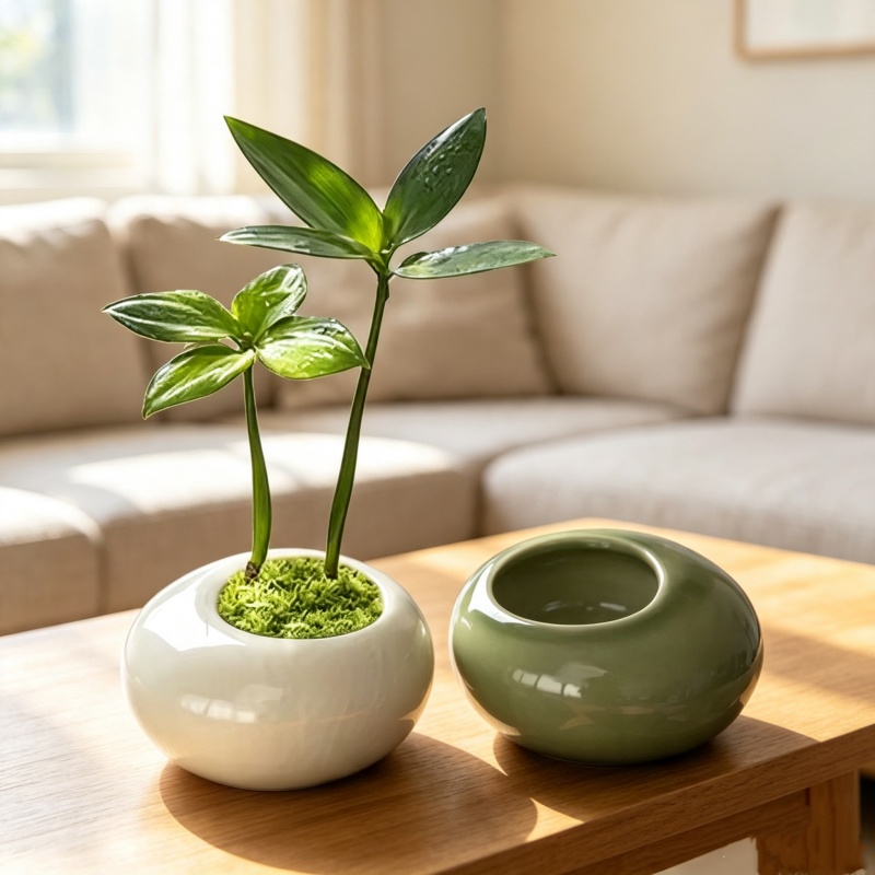 Mini Ice Crack Glazed Plant Po - огляд і ціна Desk Setup Plant