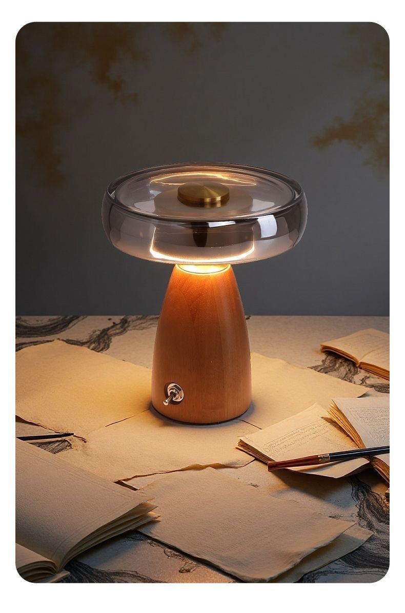 Vintage Wood Table Lamp Retro  - огляд і ціна Desk Setup Vintage