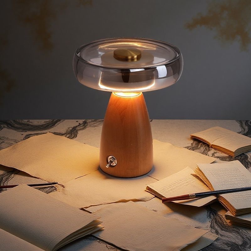 Vintage Wood Table Lamp Retro  - огляд і ціна Desk Setup Vintage