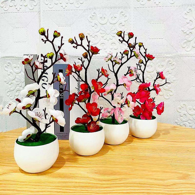 Simulation Plum Flower Pot Pla - огляд і ціна Desk Setup Plant