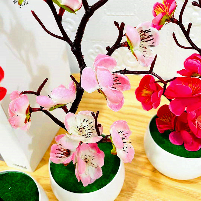 Simulation Plum Flower Pot Pla - огляд і ціна Desk Setup Plant