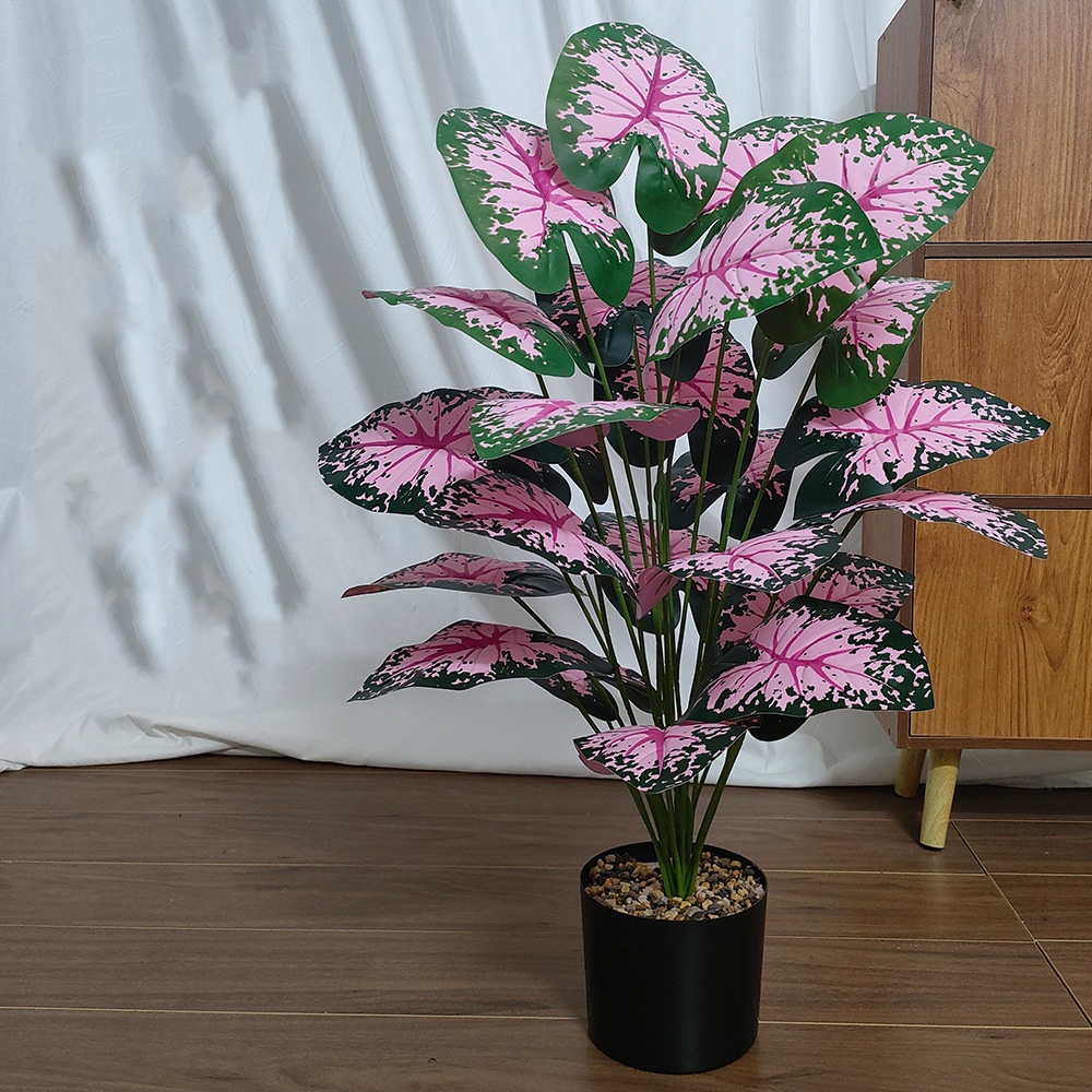 Pink Leaf Potted Plants Fake A - огляд і ціна Desk Setup Plant