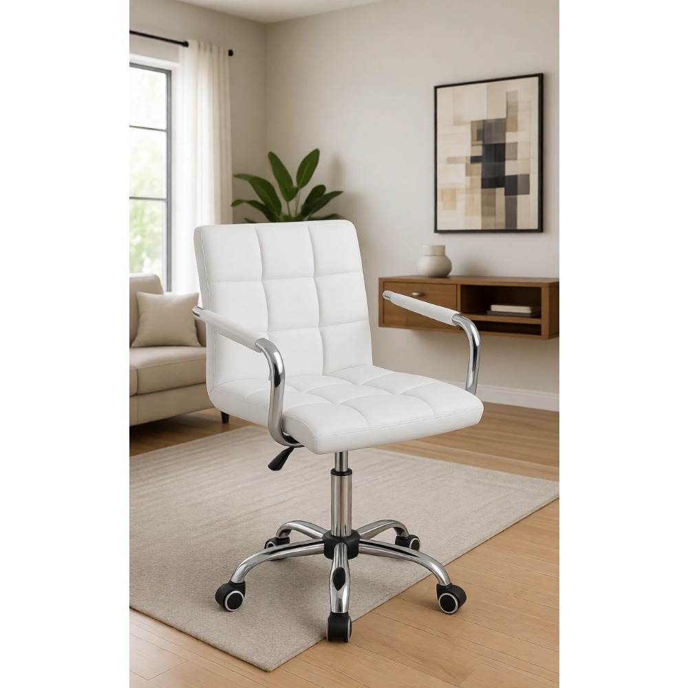 Vanity Desk Chair - Tufted PU  - огляд і ціна Desk Setup Height