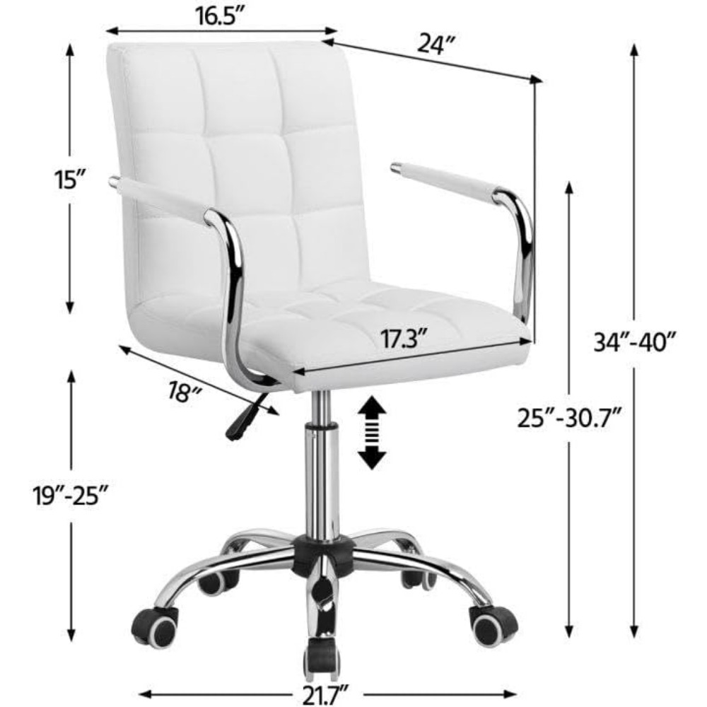 Vanity Desk Chair - Tufted PU  - огляд і ціна Desk Setup Height