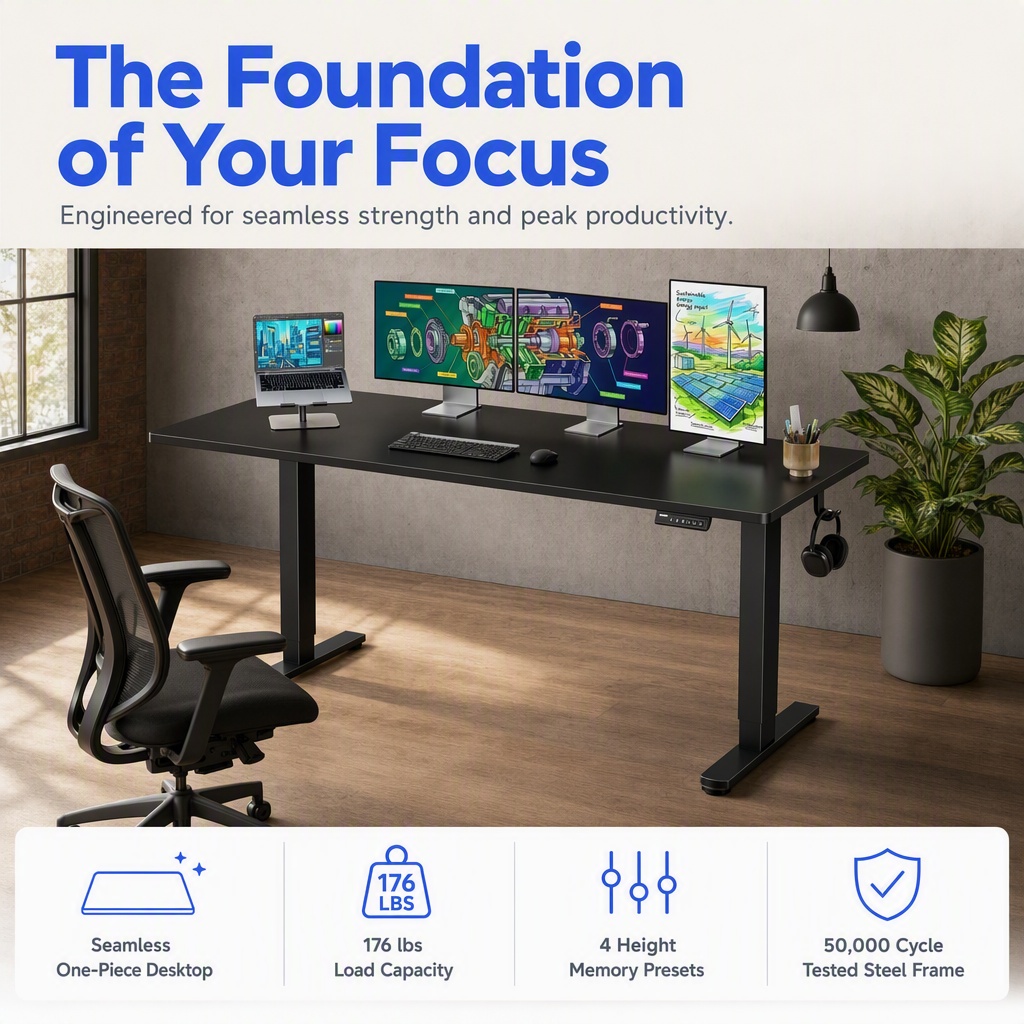 Electric Standing Desk, Whole  - огляд і ціна Desk Setup Height