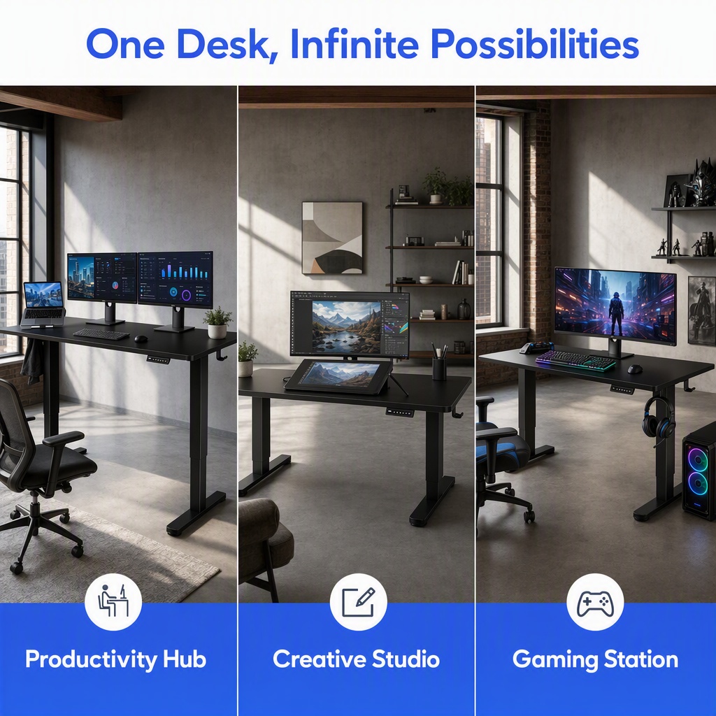 Electric Standing Desk, Whole  - огляд і ціна Desk Setup Height
