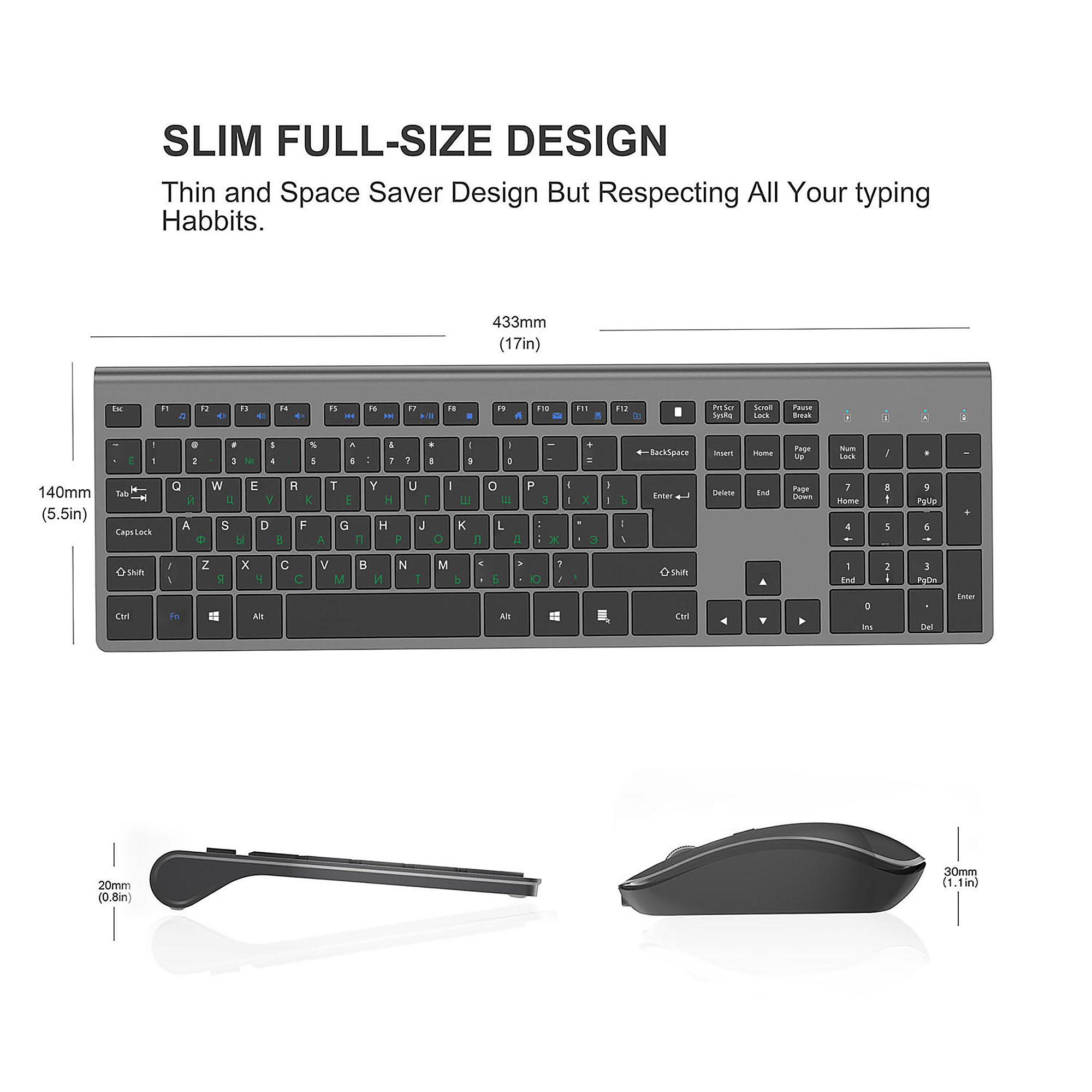 2.4G Rechargeable Wireless Key - огляд і ціна Desk Setup Keyboard