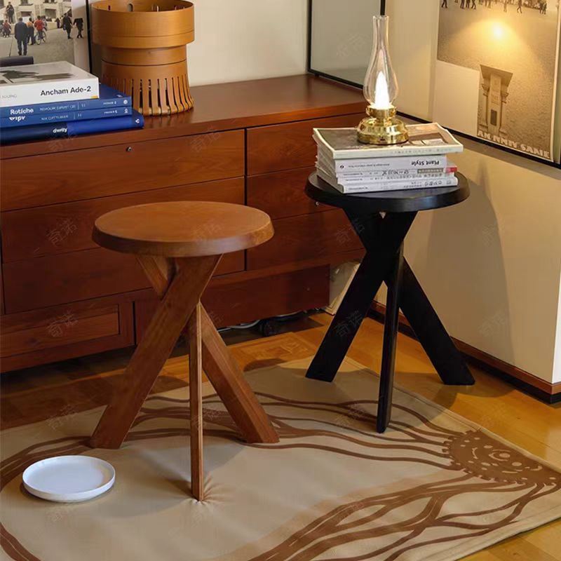 Vintage Wooden Round Side Tabl - огляд і ціна Desk Setup Vintage