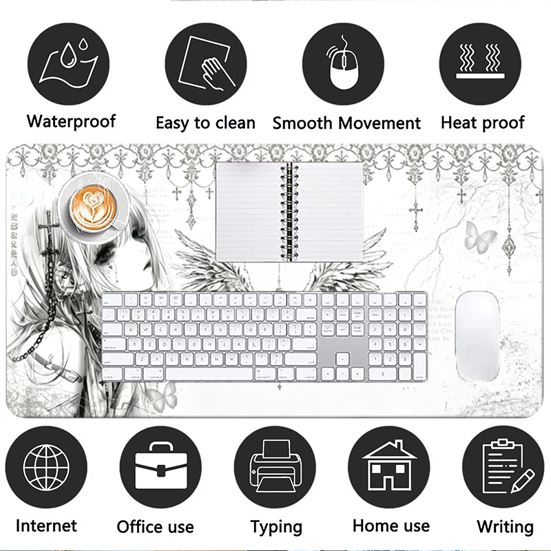 Leather Mousepad Black White A - огляд і ціна Desk Setup Mat