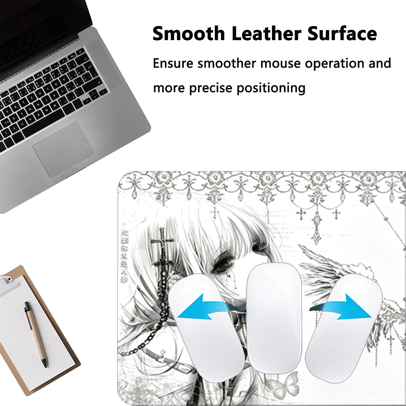 Leather Mousepad Black White A - огляд і ціна Desk Setup Mat